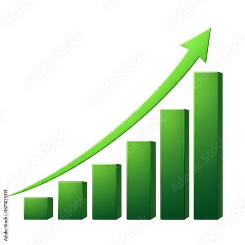 Green bar chart with upward trending arrow on transparent background Free Download Green bar chart with upward trending arrow on transparent background - GFXLoad