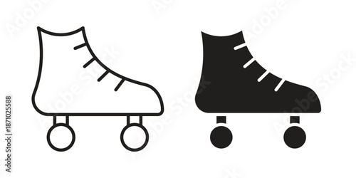 Roller skates icons vector collection for web designs. flat icons