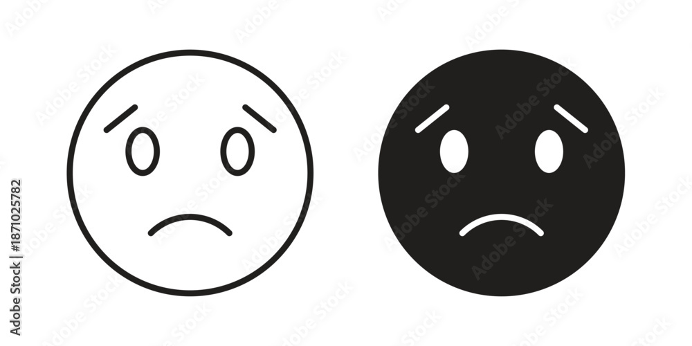 Fototapeta premium Sad icons vector collection for web designs. flat icons