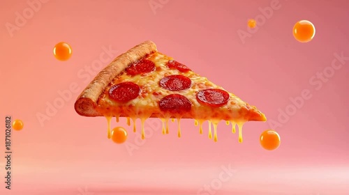 Pepperoni pizza slice with melted cheese