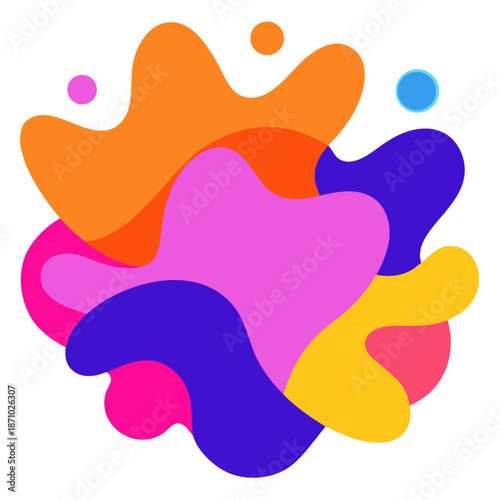 Colorful abstract liquid shapes overlapping modern background