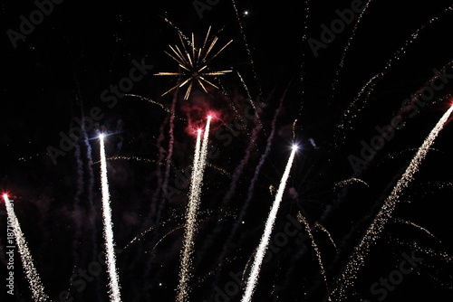 fireworks in the night sky