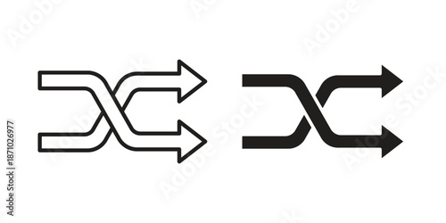 Shuffle icons vector collection for web designs. flat icons