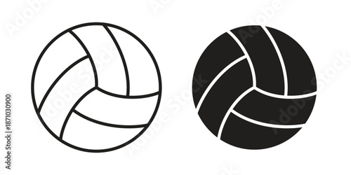 Volley ball icons vector collection for web designs. flat icons