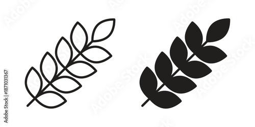 Wheat icons vector collection for web designs. flat icons