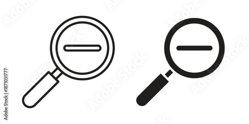 Zoom out icons vector collection for web designs. flat icons