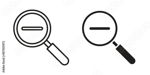 Zoom out icons vector collection for web designs. flat icons