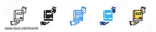 Borrow Book Icon Set Multiple Style Collection