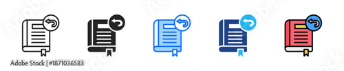 Return Book Icon Set Multiple Style Collection