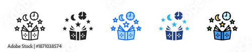 Story Time Icon Set Multiple Style Collection