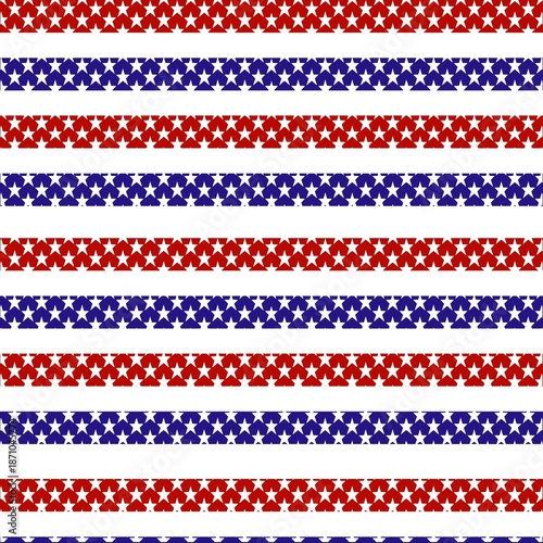 Bilde på lerret American ethnic-inspired pattern creatively formed in the shape of the American flag