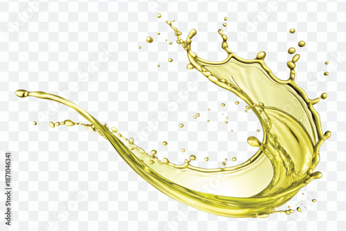 abstract 3d fresh olive oil splash explosion, flying olive oil on the air cut isolated on white background