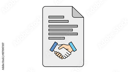 Handshake Agreement Document Illustration.