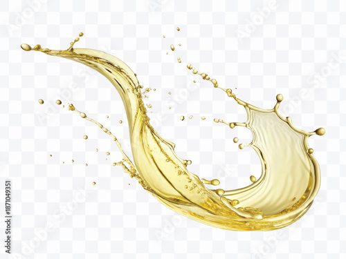 abstract 3d fresh olive oil splash explosion, flying olive oil on the air cut isolated on white background