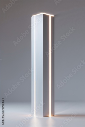 Vertical 3D Minimal Futuristic Vertical Glowing Pillar
