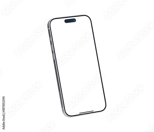 Wallpaper Mural Smartphone mockup with transparent screen isolated on transparent background. Mobile phone with empty display for copy space. Torontodigital.ca