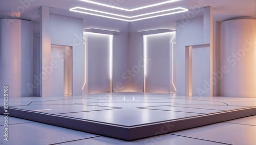 Horizontal 3D Minimal Futuristic Futuristic Stage Platform