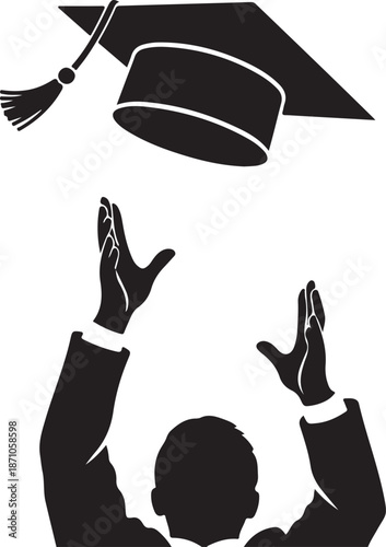  academic graduation cap toss silhouettes capturing the celebration of academic success