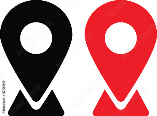 Location icon set. Map marker symbols. Navigation symbol. GPS navigation and travel tracking design. Map pointer sign