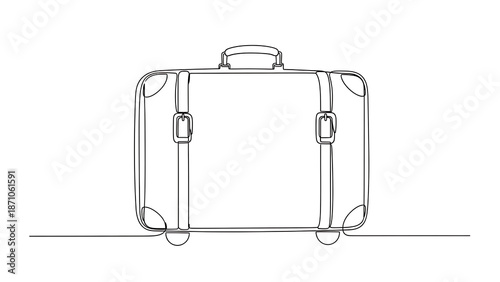 A simple line drawing of a suitcase on wheels