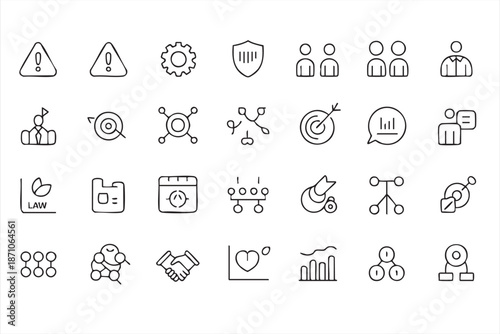 Enterprise Safety and Risk Control Icon Collection for Analytics Interfaces, Admin Panels
