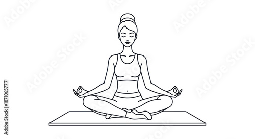 Woman practicing meditation in a serene yoga pose on a mat.