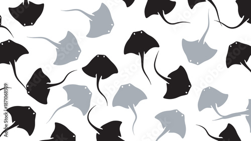 Flying bat silhouettes scattered across transparent background