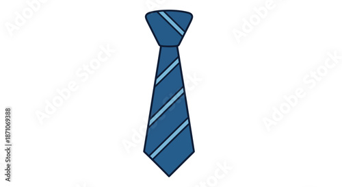 A classic blue striped necktie a formal menswear accessory.