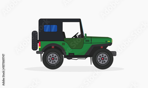 Old vintage jeep vehicle vector design
