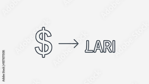 Dollar sign to Lari currency symbol exchange concept.