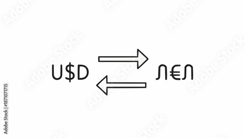 US Dollar and Euro Currency Exchange Symbol.