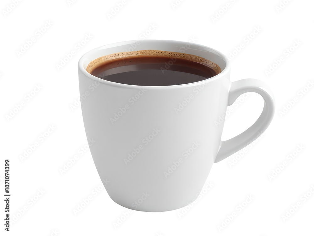 Obraz premium A cup of coffee on a simple white background