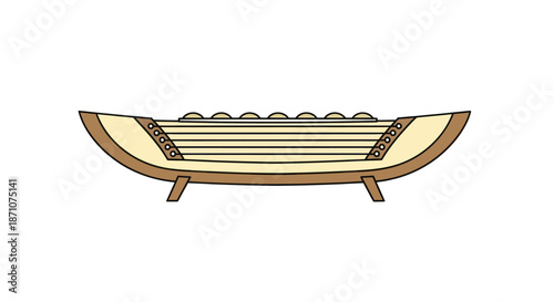 Modern Boat-Shaped Wooden Sofa with Comfortable Cushions.