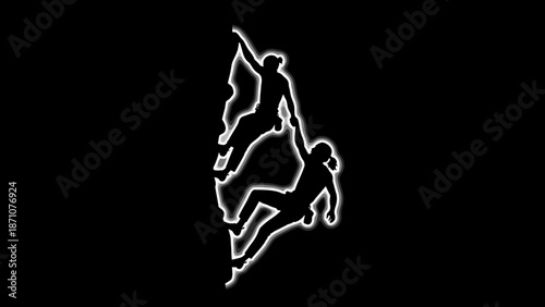 Climbing Adventure, Athletes, Mountain, Illustration, Dynamic Setting, Action