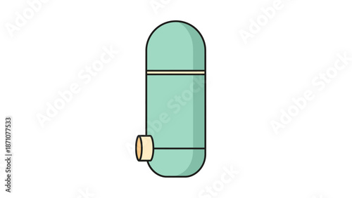 Simple vector illustration of a flask with a handle and cap