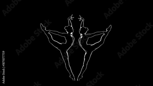 Ballet Performance, Dancers, Studio, Illustration, Artistic, Silhouette