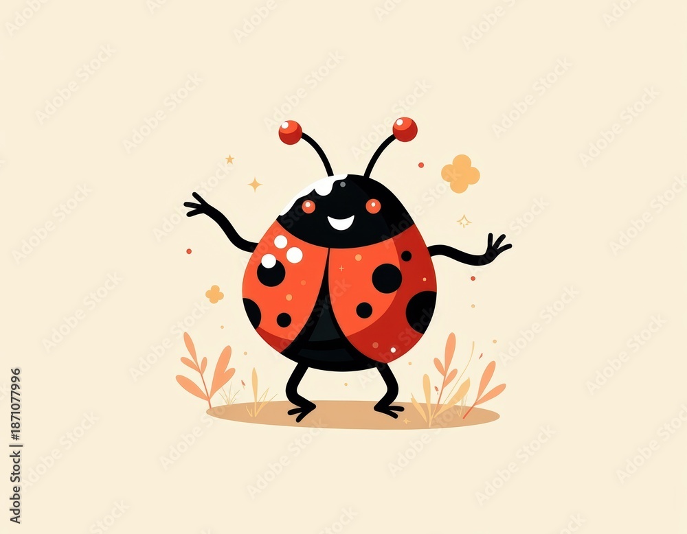 Fototapeta premium Ladybug with heart pattern on back close up of a ladybug featuring a distinct heart shape on its shell nature s tiny details
