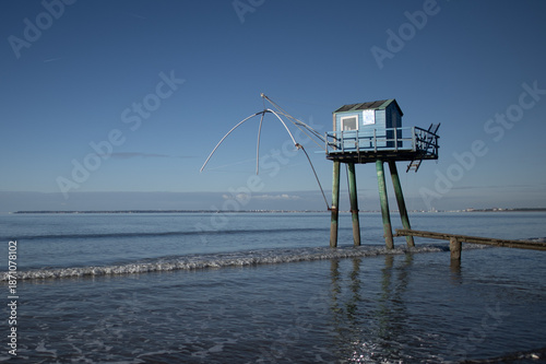 La pêcherie bleue à Tharon Plage sur la côte de jade, loire Atlantique, France
