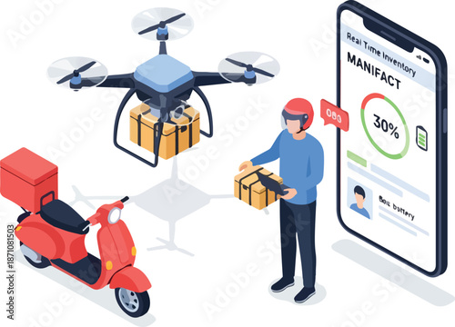 Drone and Scooter Delivery Service with Mobile App Tracking.
