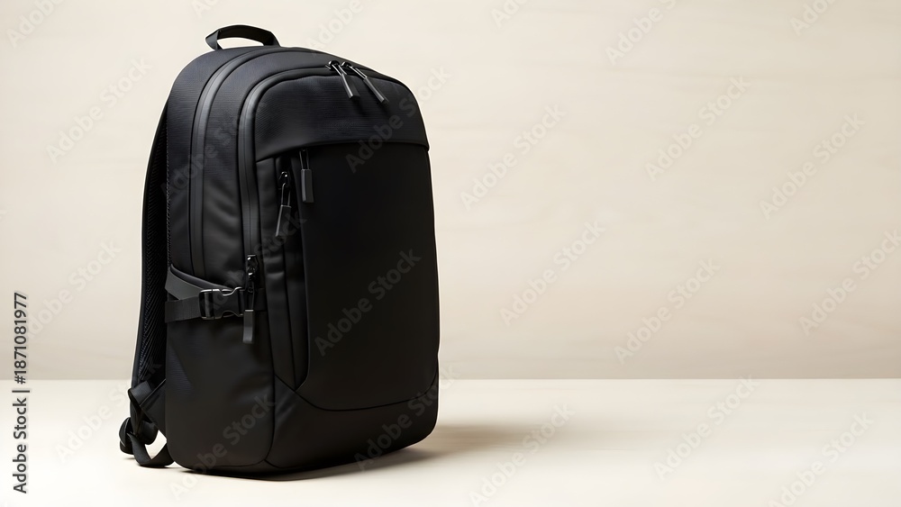 Naklejka premium Modern Backpack Isolated Studio Image with Copy Space