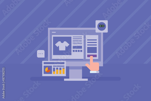 AI chat assistance integrated with ecommerce website helping customers to select right products based on behavioral data.