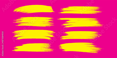 Yellow vector marker graphic stylish element. Highlighting and underlining text. Brush lines. Hand drawn marker strokes. Stripes of text markers. Watercolor hand drawn highlight set. Brush paint strok