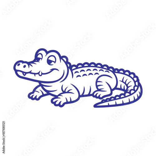 Cute Cartoon Crocodile Illustration