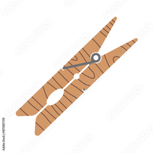 wooden laundry clothespin, perfect for laundry, household, home decor, DIY projects, organization, crafts- vector illustration