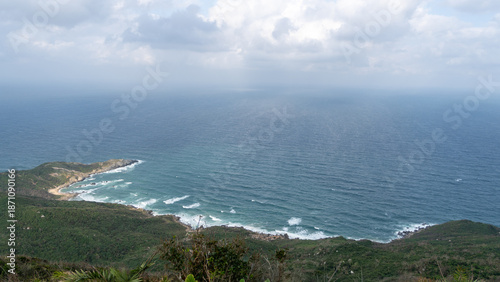 Photos Aerial View of a Windy Bay with Rolling Waves