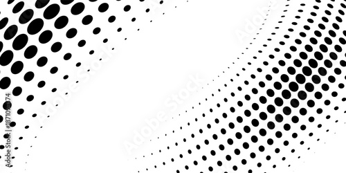Grunge Halftone white and black dot pattern and black grunge gradient background. Dotted line comic style vector illustration