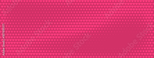  Pink heart pattern with halftone dots creates a romantic background perfect for Valentines Day cards, wedding invitations, or love themed designs with retro comic style.
