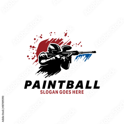 Paintball sport Logo Design Template