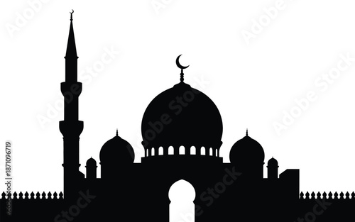 set of Islamic icons vector image, featuring mosque, crescent, prayer, lantern, Quran, and religious symbols, suitable for Ramadan, Eid, Muslim culture, education, and spiritual design projects.