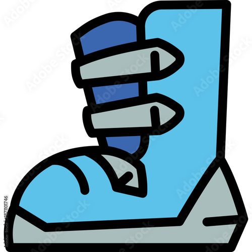 Blue Ski Boot Icon